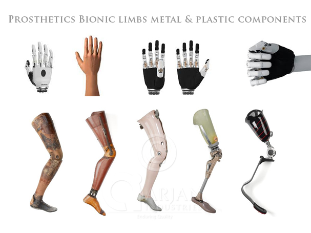 Prosthetics Bionic limbs metal & plastic components